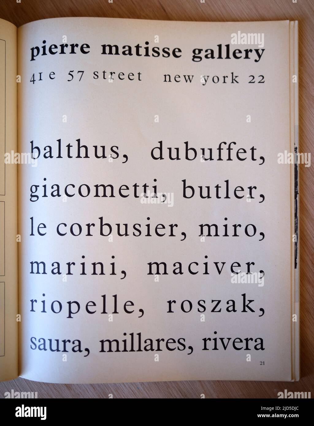 Pubblicità per la Pierre Matisse Gallery New York in un vecchio francese degli anni '1950 l'Oeil Art Magazine Foto Stock Pubblicità per la Pierre Matisse Gallery New York in un vecchio francese degli anni '1950 l'Oeil Art Magazine Foto Stock