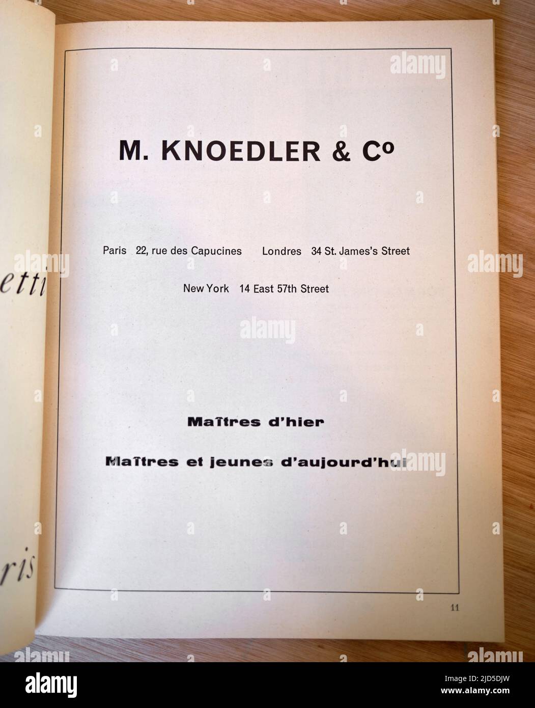 Annunci per la galleria d'arte di Knoedler in un'antica rivista d'arte l'Oeil 1950s francese Foto Stock