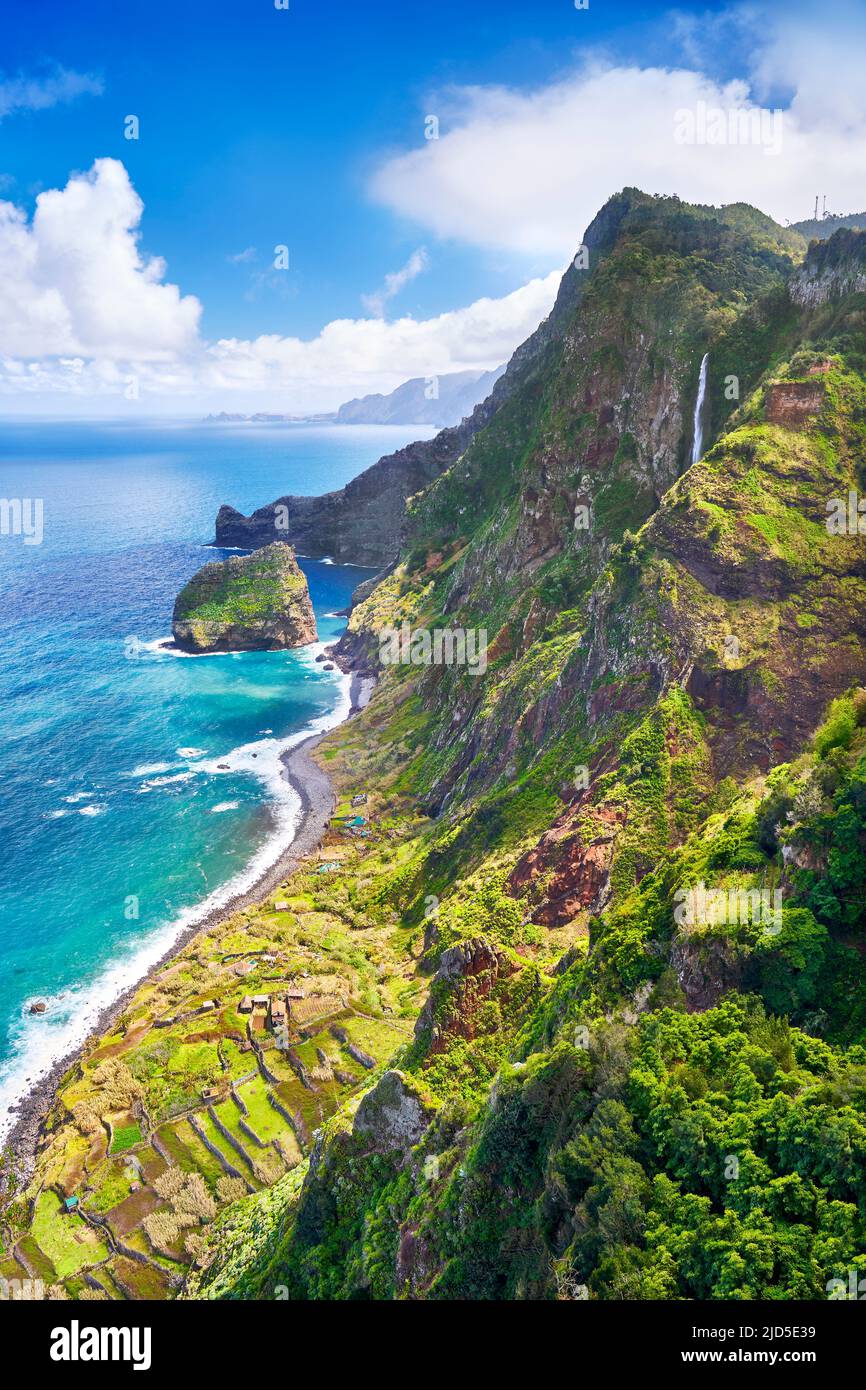 Costa settentrionale dell'isola di Madeira, Portogallo Foto Stock
