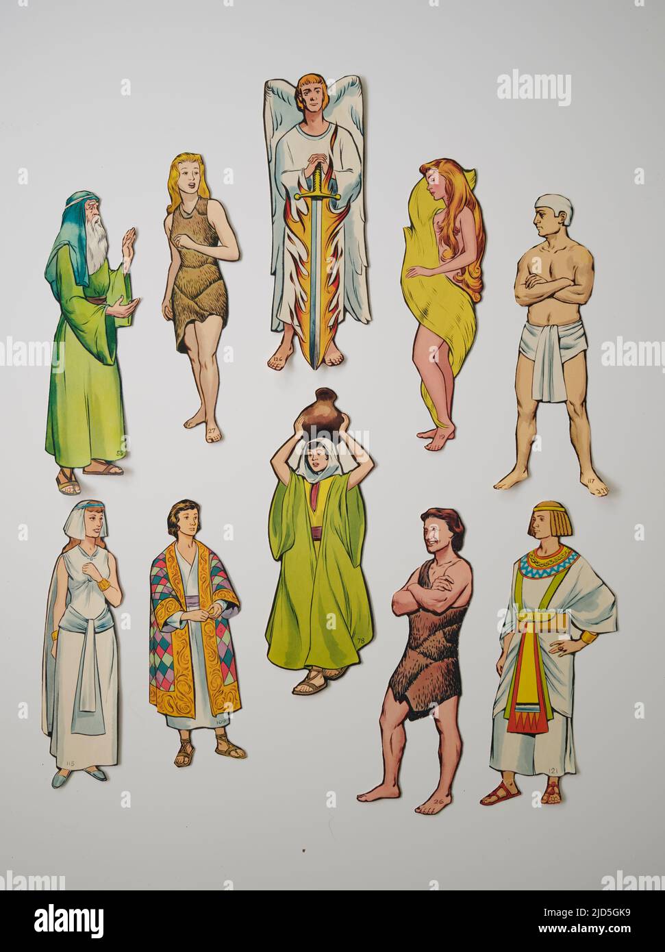 Old Bible Study Educational Cut out Figures Foto Stock