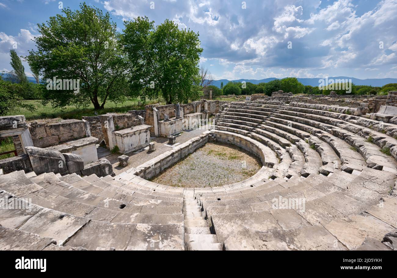 Il Bouluterion (casa del consiglio), o Odeon, Aphrodisias Città Antica, Denizli, Turchia Foto Stock