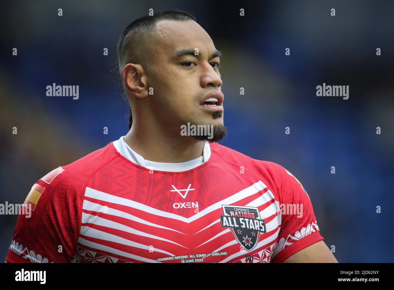 Mahe Fonua #5 di Combined Nations All Stars durante il gioco Foto Stock