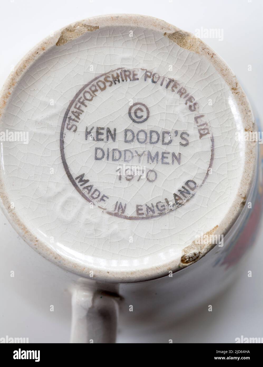 Ken Dodd Novelty Mug - Diddymen 1970s Staffordshire Potteries Foto Stock