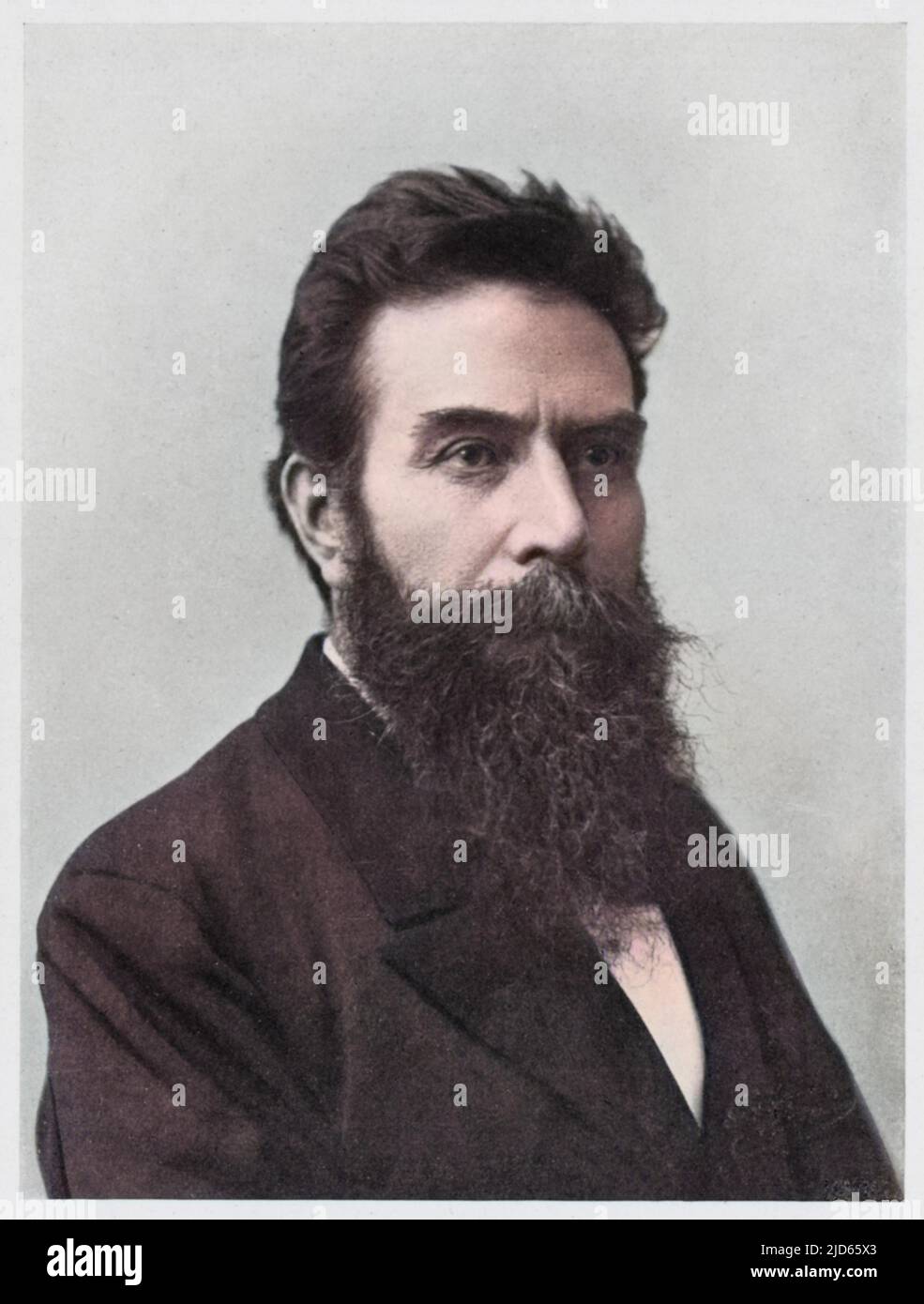 Wilhelm Conrad Rontgen (1845-1923) fisico tedesco, scoperto raggi X, 1895 Nobel prizewinner, 1901 versione colorizzata di : 10003282 Foto Stock