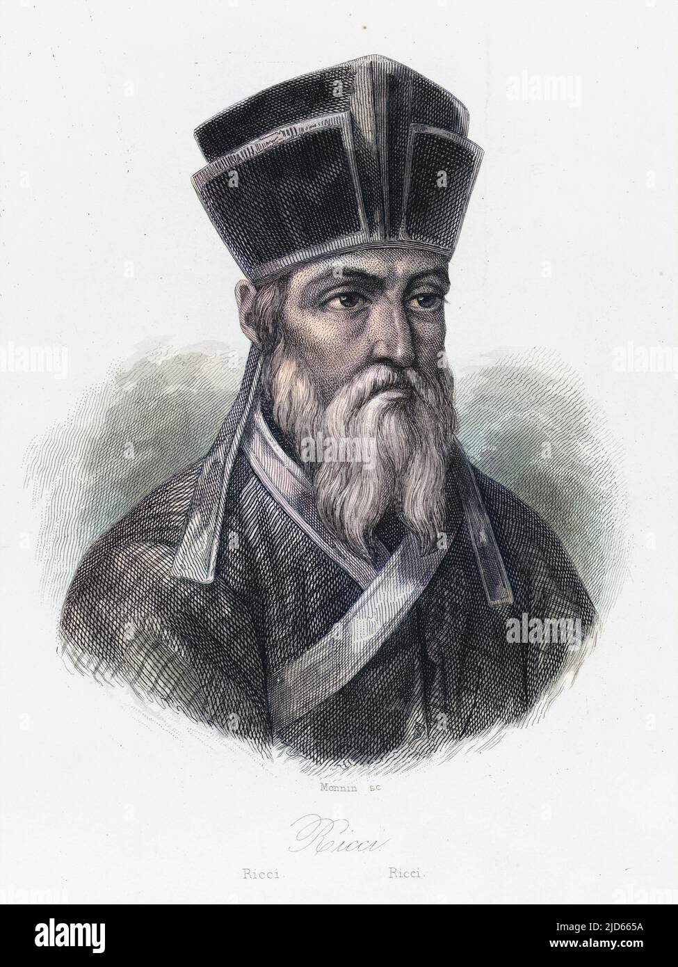 Matteo Ricci (1552-1610), missionario gesuita italiano in Cina. Versione colorata di : 10005076 Data: Circa 1600 Foto Stock