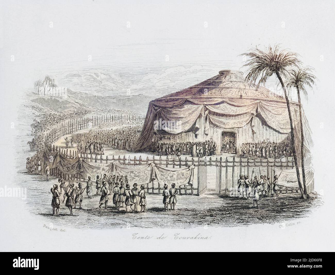 Guyuk Khan (c1206-1248) è inaugurato come il terzo Grande Khan dell'Impero Mongolo. Qui si trova la tenda di sua madre Toregene Khatun (o Turakina), che aveva governato dalla morte del marito nel 1241. Versione colorata di : 10007493 Data: 1246 Foto Stock