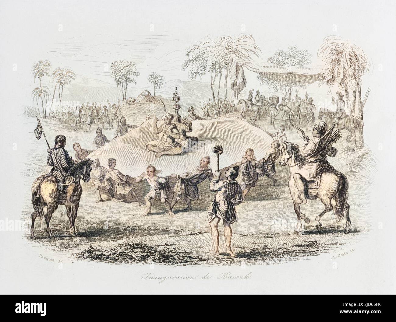 Guyuk Khan (c1206-1248) è inaugurato come il terzo Grande Khan dell'Impero Mongolo. Versione colorata di : 10007492 Data: 1246 Foto Stock