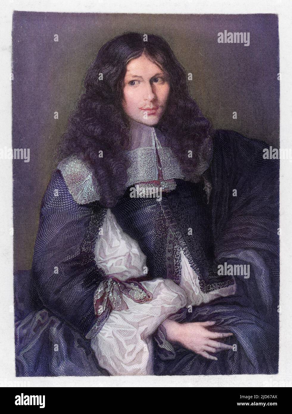 NICOLAS FOUQUET (1615 - 1680), statista e finanziatore francese. Agente riservato del Cardinale Mazarin. Versione colorata di : 10016389 Foto Stock