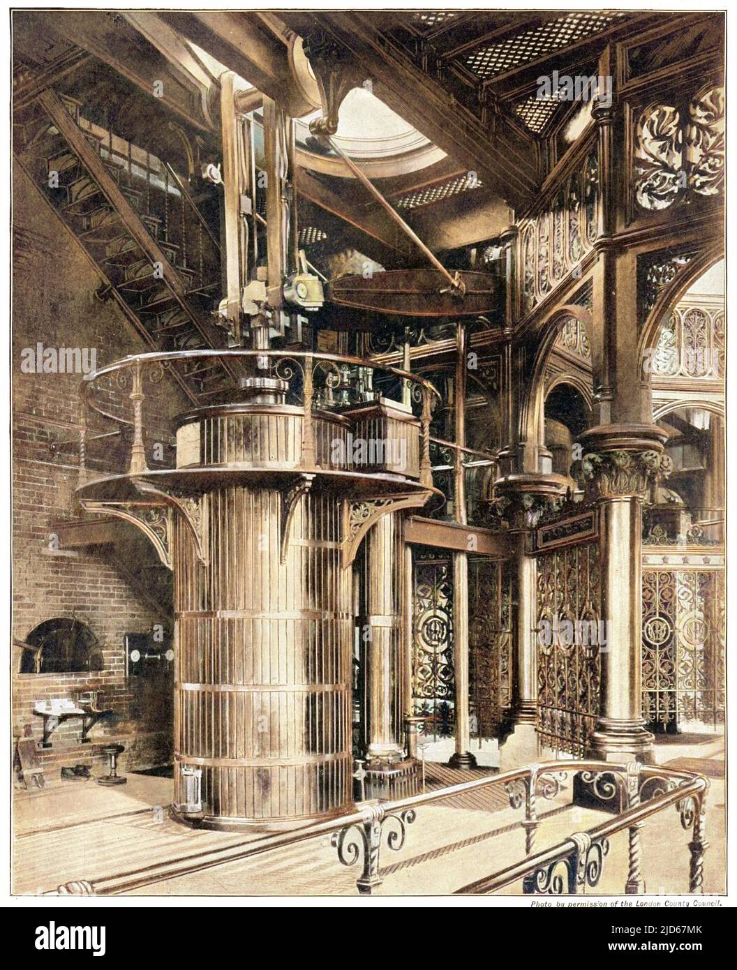 Crossness Pumping Station - interno. Versione colorata di : 10023428 Data: 1900 Foto Stock