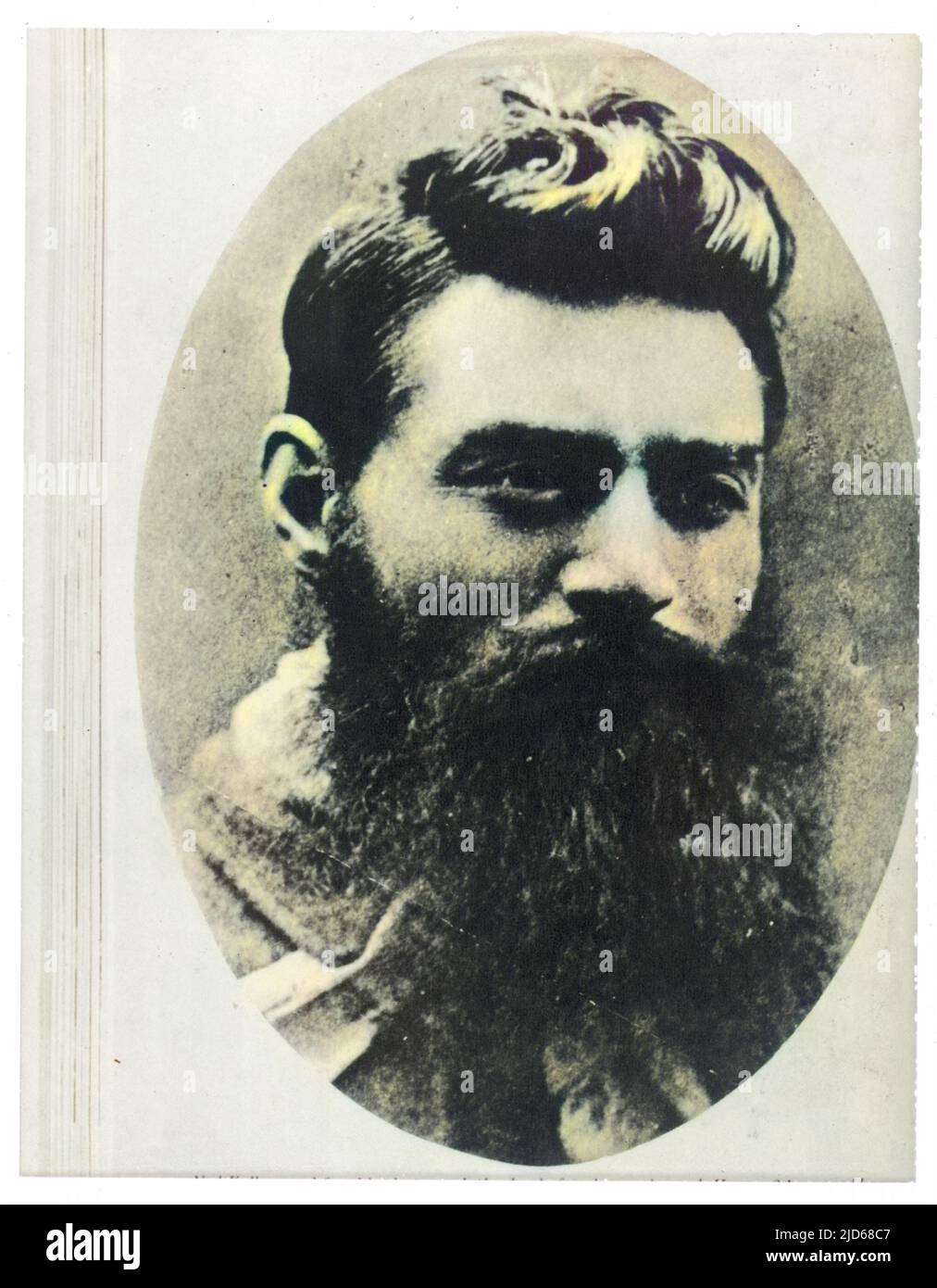 Ritratto di Ned Kelly boscandranger australiano, preso il giorno prima della sua appesa all'età di 24 anni. Versione colorata di : 10086402 Data: 1880 Foto Stock