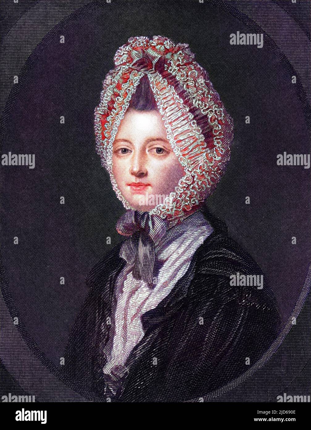 ELIZABETH duchessa di HAMILTON, e di ARGYLL (Nee Gunning) moglie (1) del sesto duca di Hamilton, (2) John Campbell quinto duca di Argyll. Versione colorata di : 10160285 Data: 1734 - 1790 Foto Stock