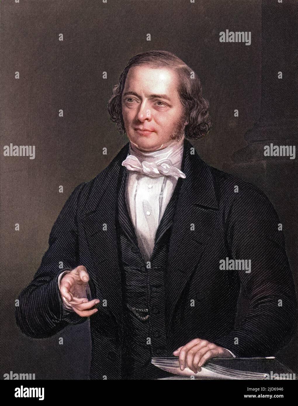 JOHN HARRIS churchman : preside of New College, London, e autore di 'mammon' : gesticuling. Versione colorata di : 10160414 Data: 1802 - 1856 Foto Stock