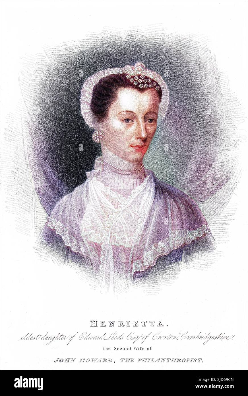 HENRIETTA HOWARD (nee Leeds) seconda moglie di John Howard, il riformatore della prigione. Versione colorata di : 10161336 Data: CIRCA 1790 Foto Stock