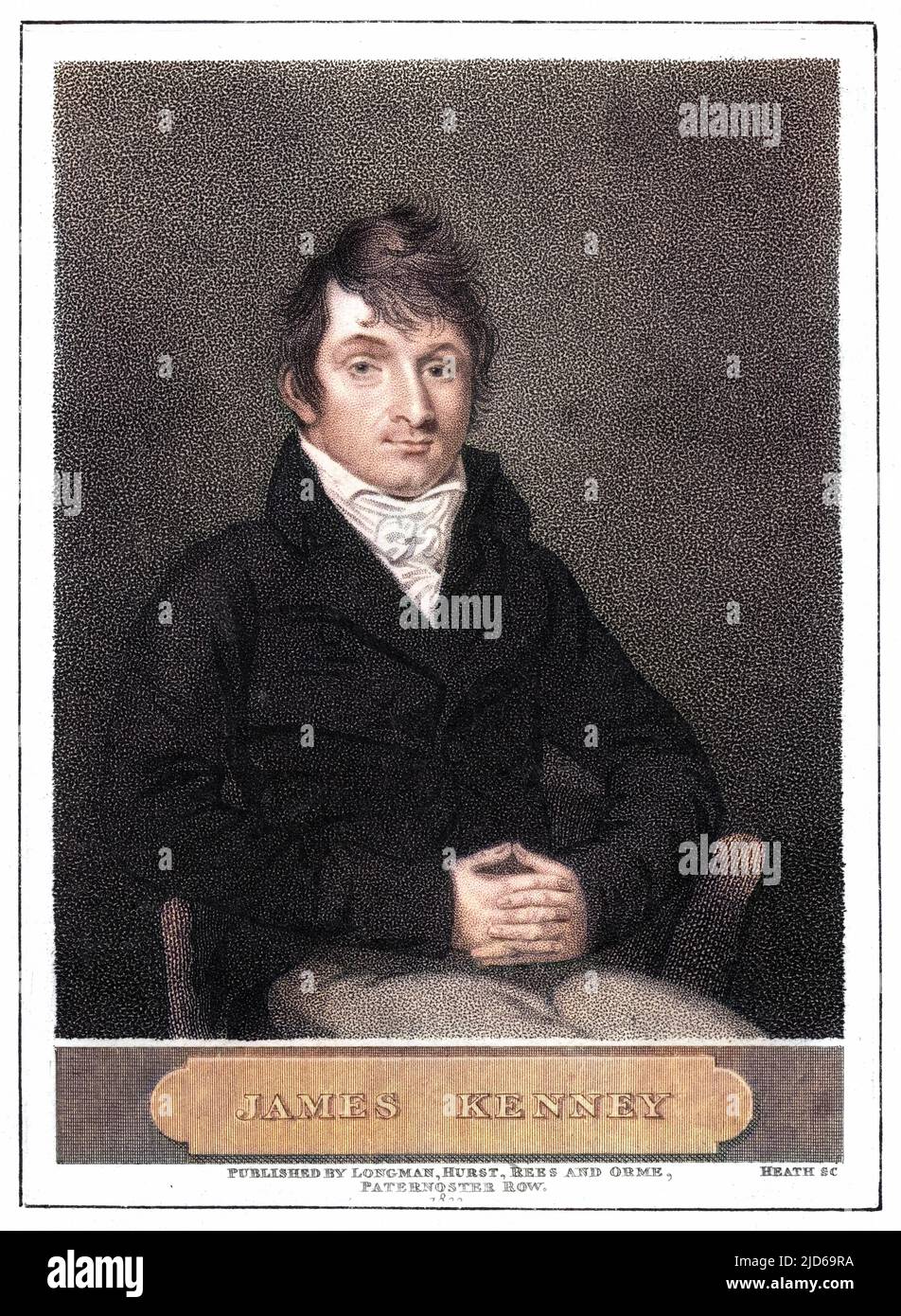 JAMES KENNEY Irish Playwright, autore di molti brani di successo tra cui l'immensamente popolare 'Sweethearts and mogli'. Amico degli agnelli. Versione colorata di : 10162155 Data: 1780 - 1849 Foto Stock