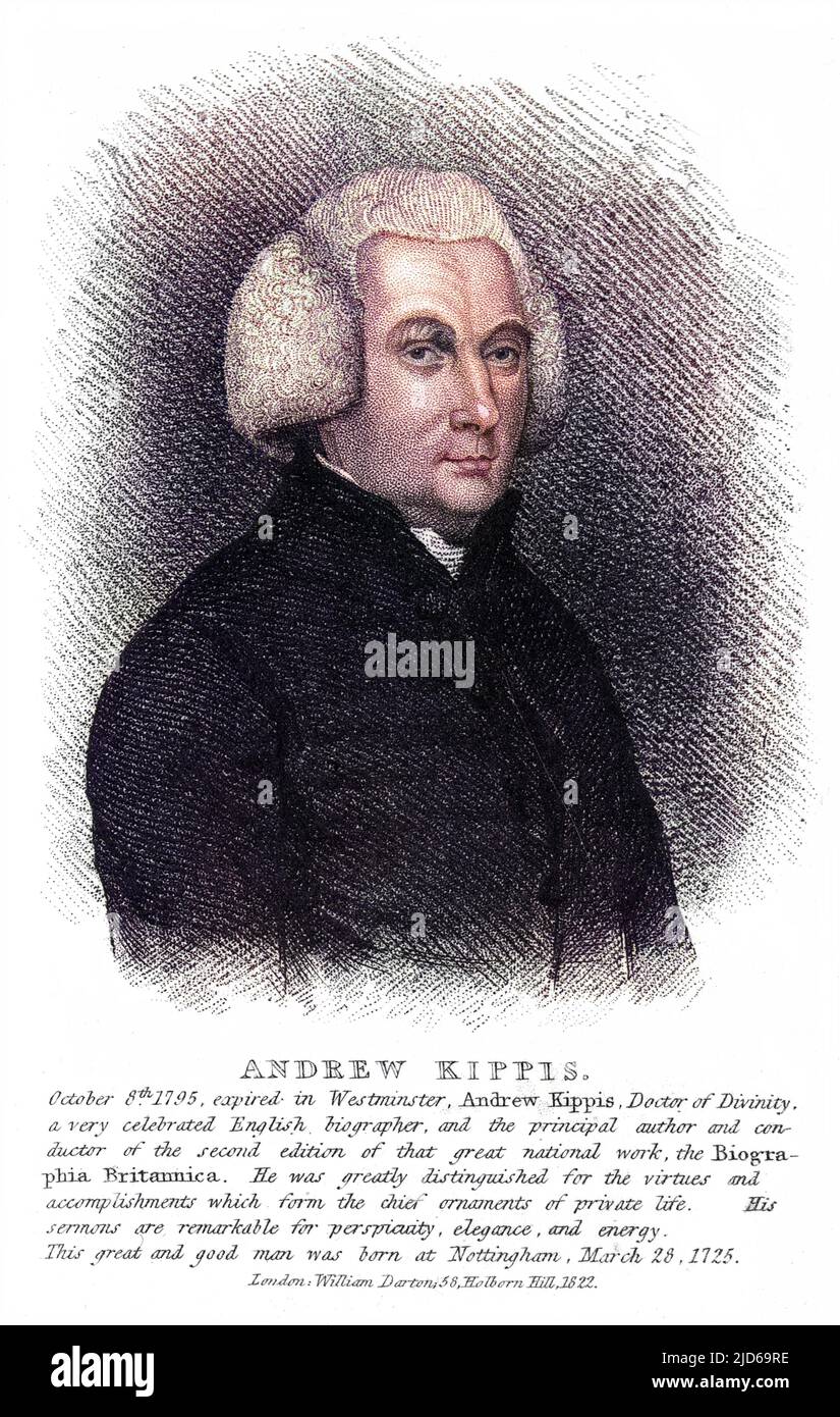 ANDREW KIPPIS non conformista churchman e scrittore Colorizzato versione di : 10162239 Data: 1725 - 1795 Foto Stock