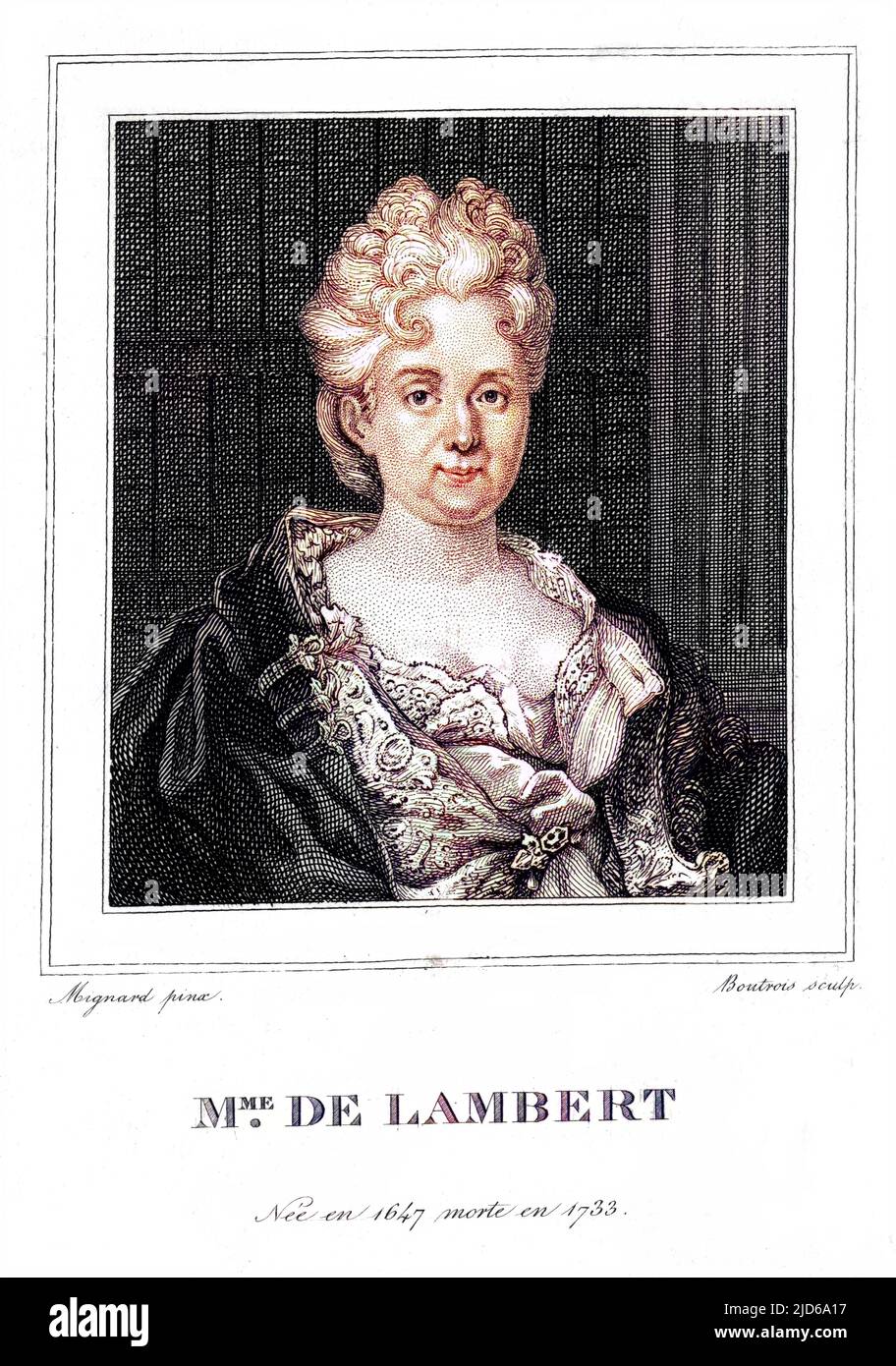 ANNE THERESE de MARGUENART de COURCELLES, marquise de LAMBERT scrittore francese in materia di istruzione. Versione colorata di : 10162616 Data: 1647 - 1733 Foto Stock