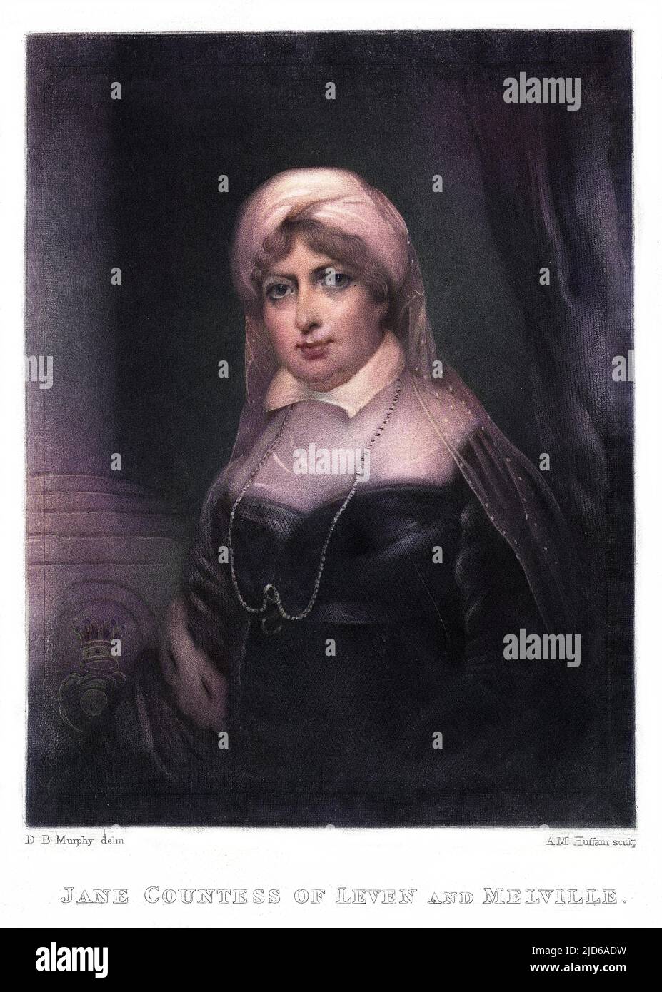 JANE contessa di LEVEN & MELVILLE moglie di Alessandro, settimo conte Colorizzato versione di : 10163189 Data: Circa 1790 Foto Stock