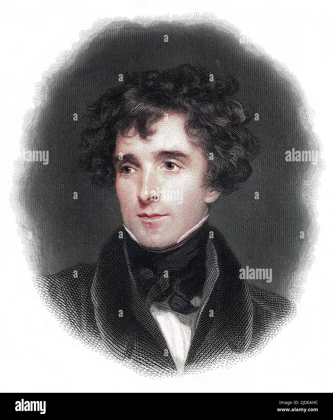 JOHN GIBSON LOCKHART scrittore scozzese, romanziere, traduttore e biografo del suocero Walter Scott. Versione colorata di : 10163406 Data: 1794 - 1854 Foto Stock