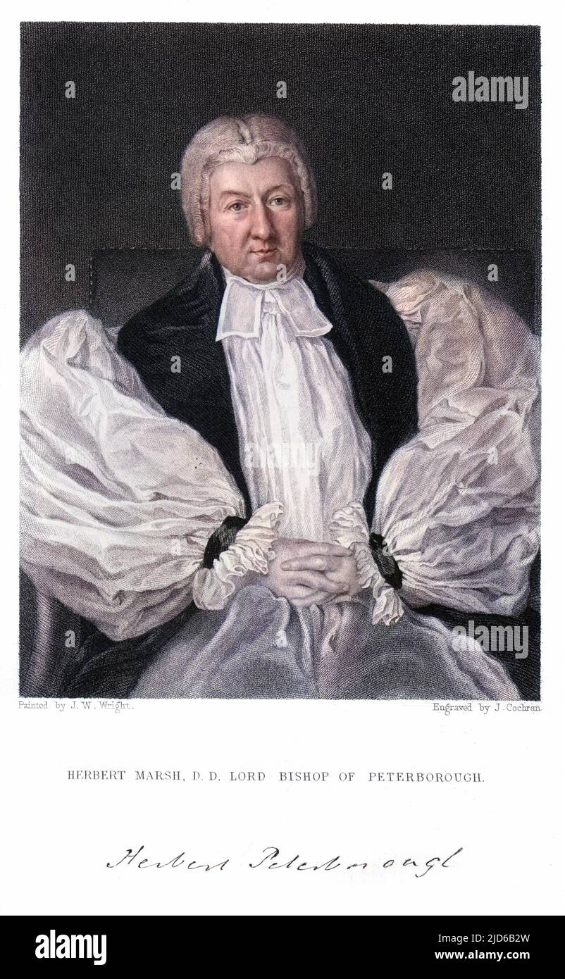 HERBERT MARSH inglese churchman, signore vescovo di Peterborough con il suo autografo Colorizzato versione di : 10164534 Data: 1757 - 1839 Foto Stock