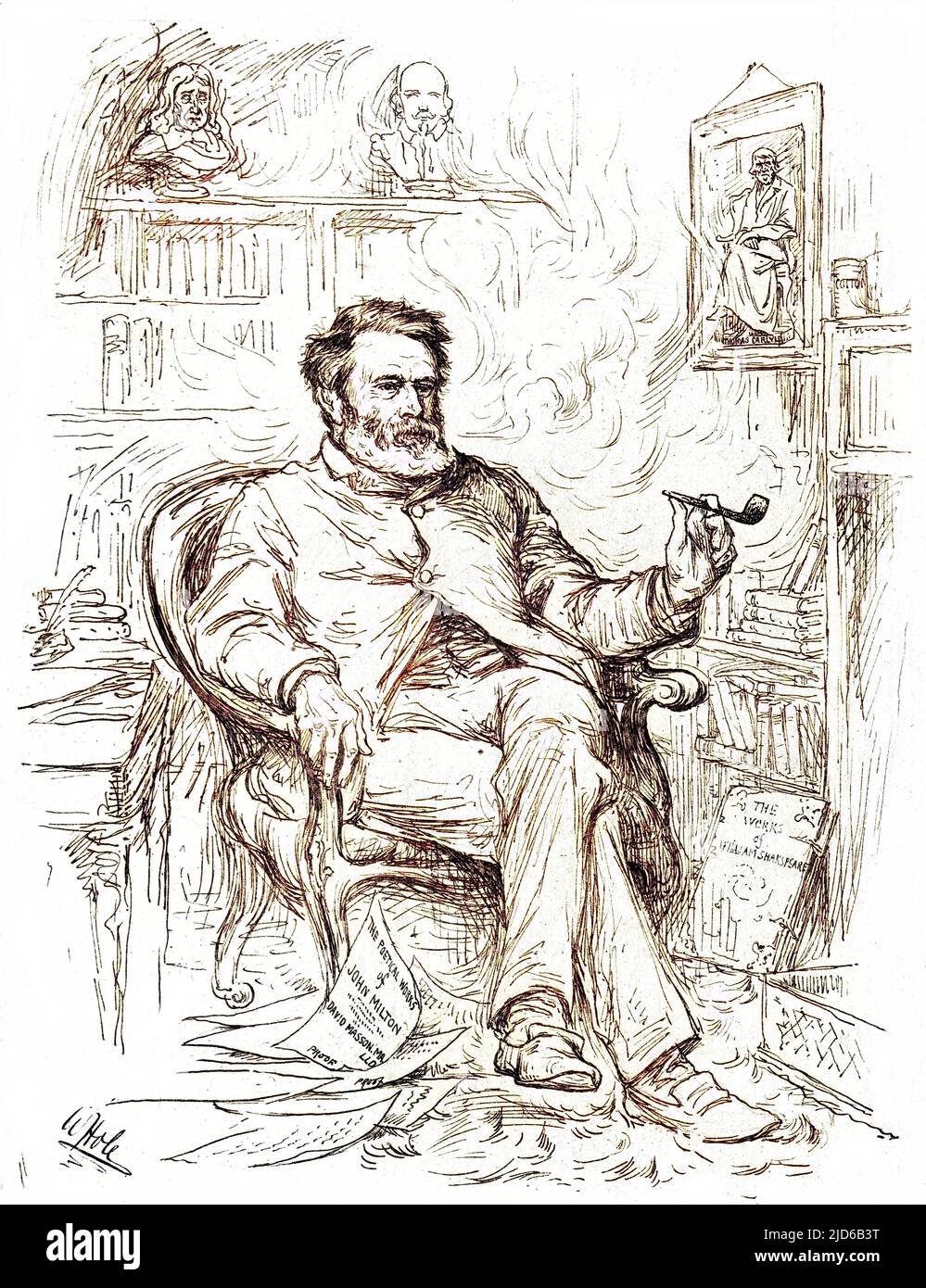 DAVID MASSON (1822 - 1907), storico e biografo scozzese, professore di retorica e belles-lettres all'Università di Edimburgo. Versione colorata di : 10164649 Foto Stock