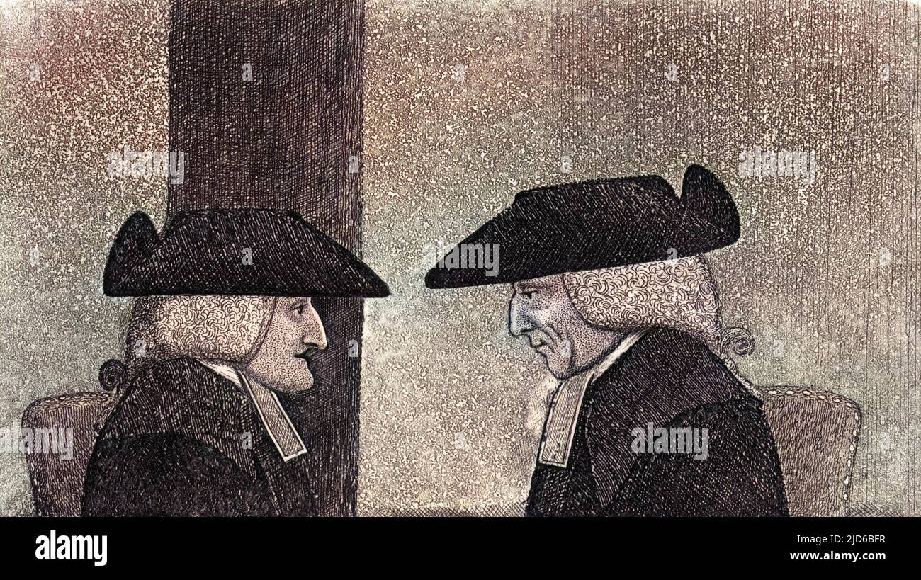 SIR JAMES MONTGOMERY e, sulla destra, David Stuart Moncrieff, statisti di Edimburgo, baroni dello scacchiere. Uno dei brillanti vignette di Kay. Versione colorata di : 10165576 Data: CIRCA 1888 Foto Stock