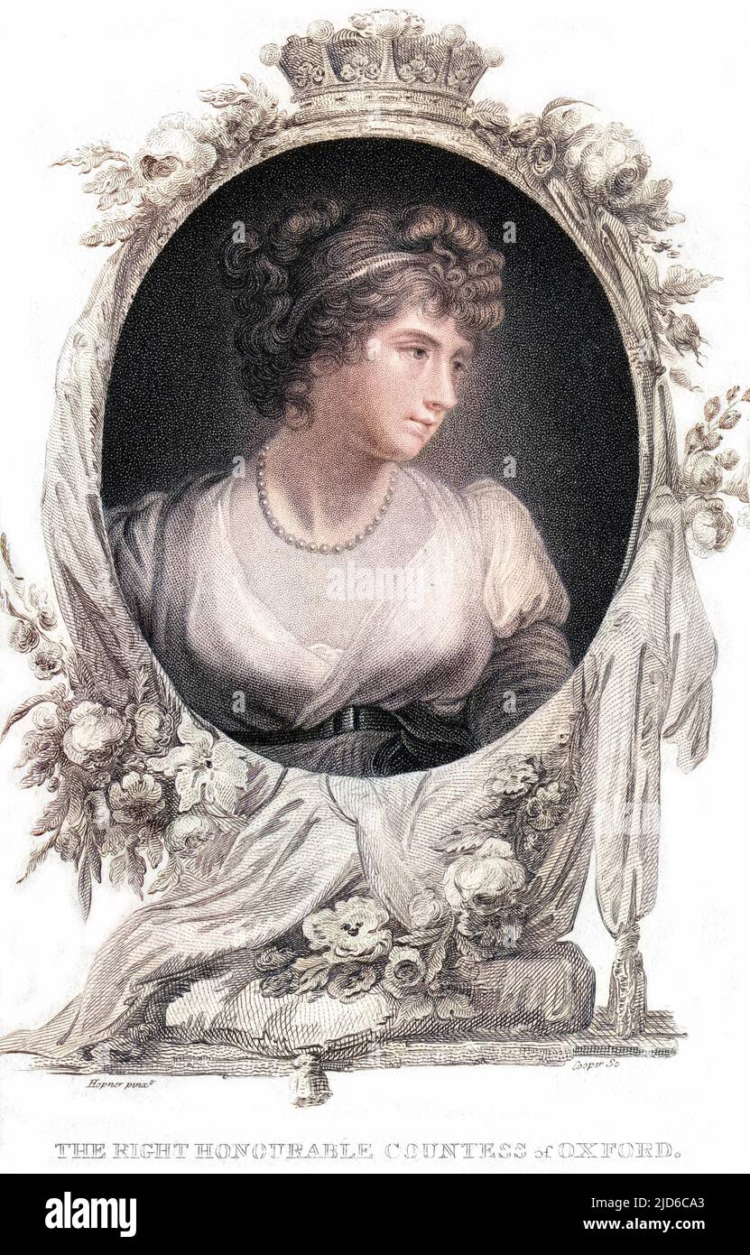 JANE ELIZABETH (nee Scott) contessa di OXFORD moglie di Edward Harley, 6th conte della nuova creazione. Versione colorata di : 10171745 Data: 1773 - 1824 Foto Stock