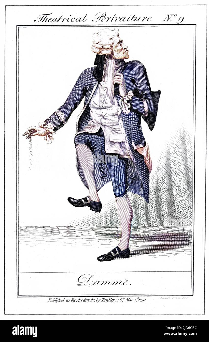 WILLIAM PARSONS attore, come Sir Fretful Plagiary, nel 'il critico' di Sheridan. Versione colorata di : 10172090 Data: 1736 - 1795 Foto Stock