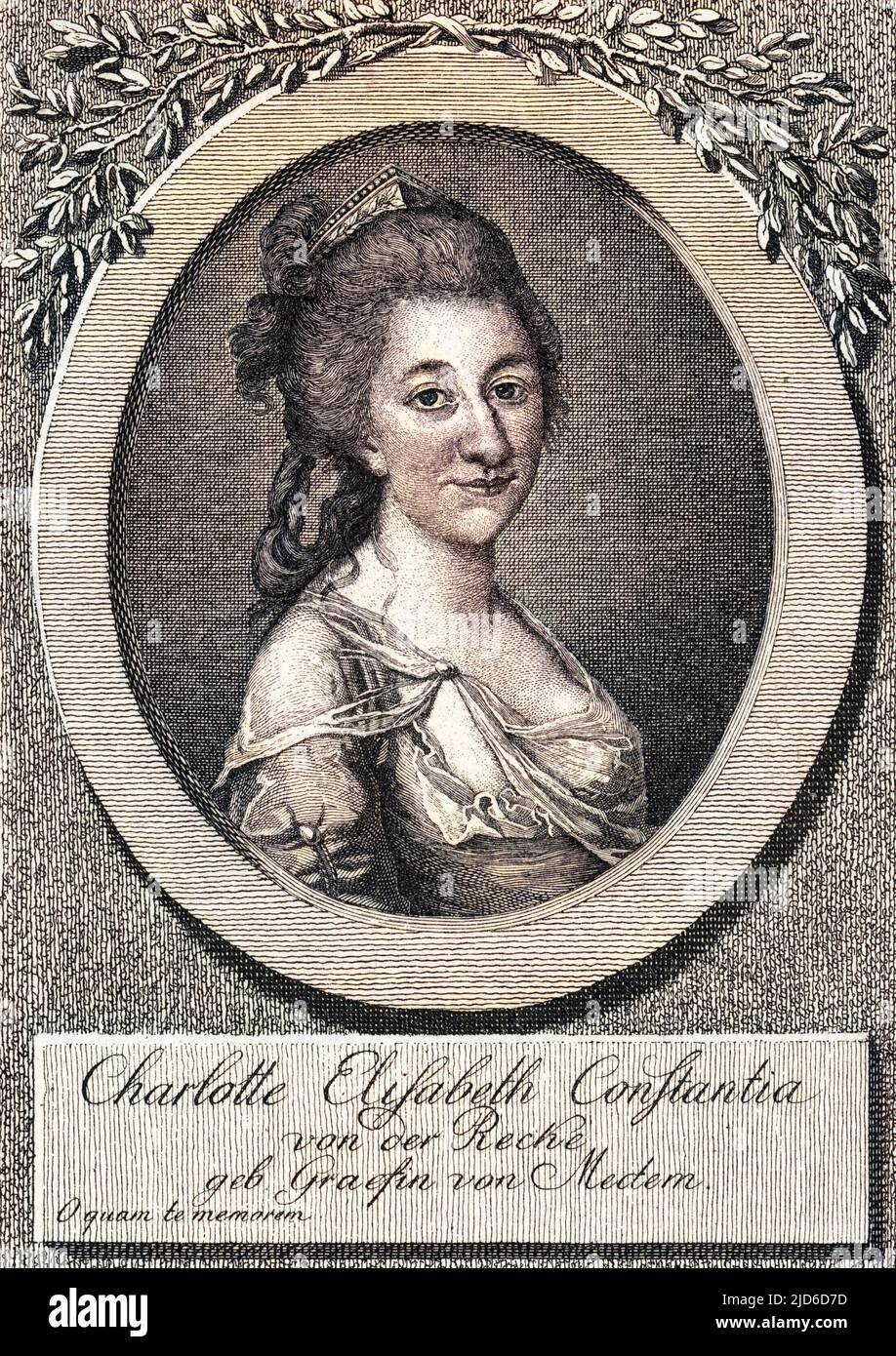 CHARLOTTE ELISABETH CONSTANTIA von der RECKE scrittore tedesco Colorizzato versione di : 10173640 Data: 1756 - 1833 Foto Stock