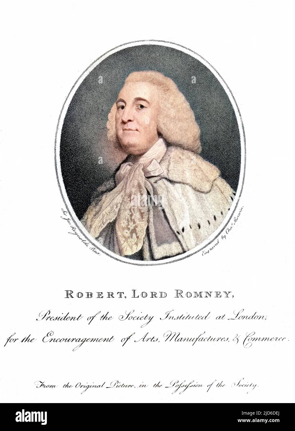 ROBERT MARSHAM, secondo barone ROMNEY Colorizzato versione di : 10174504 Data: 1712 - 1793 Foto Stock