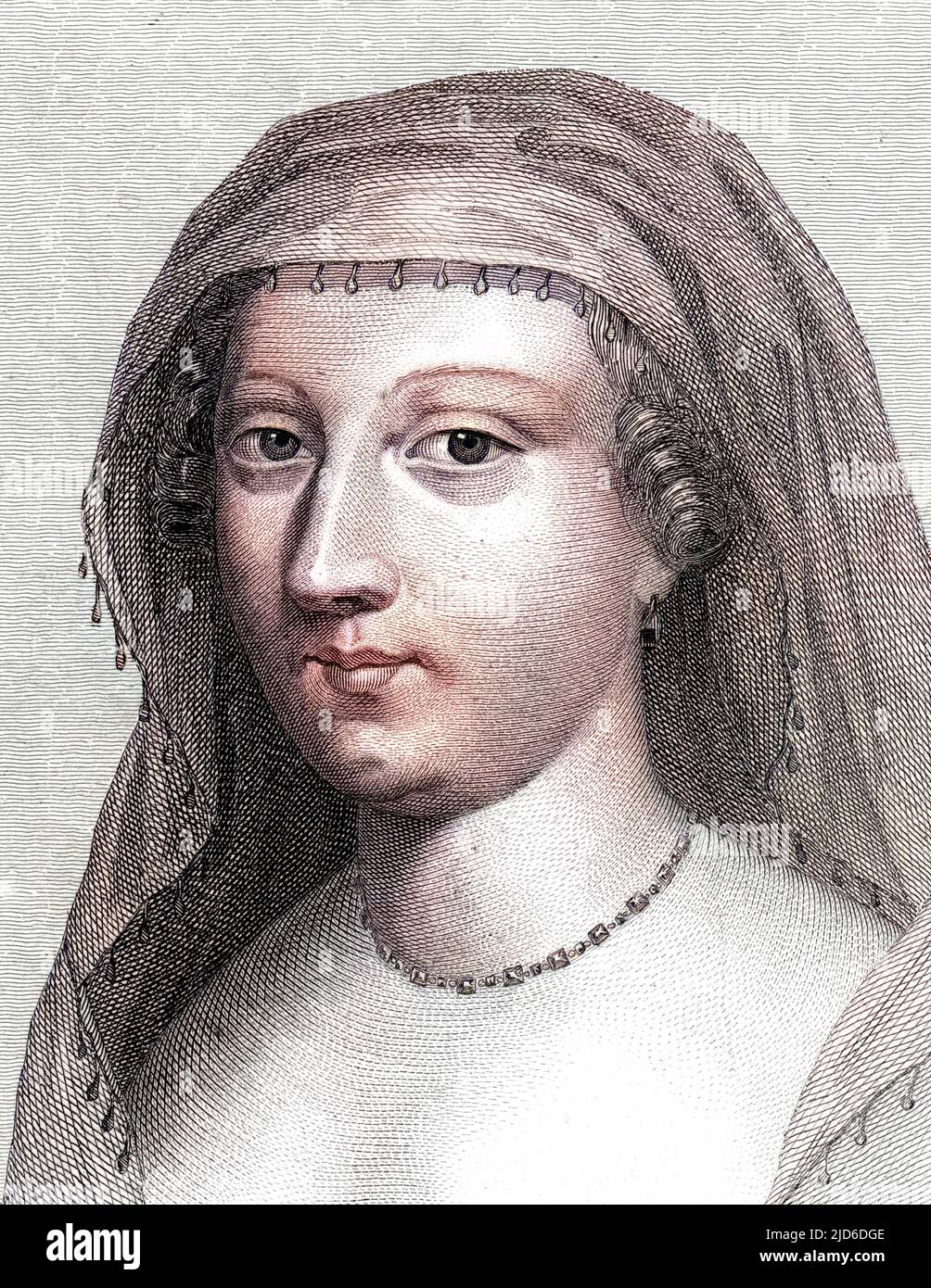 ANNE DE ROHAN, principessa de Gueminee moglie di Luigi VIII de Rohan, membro di una famiglia protestante leader. Versione colorata di : 10174470 Data: 1604 - 1685 Foto Stock
