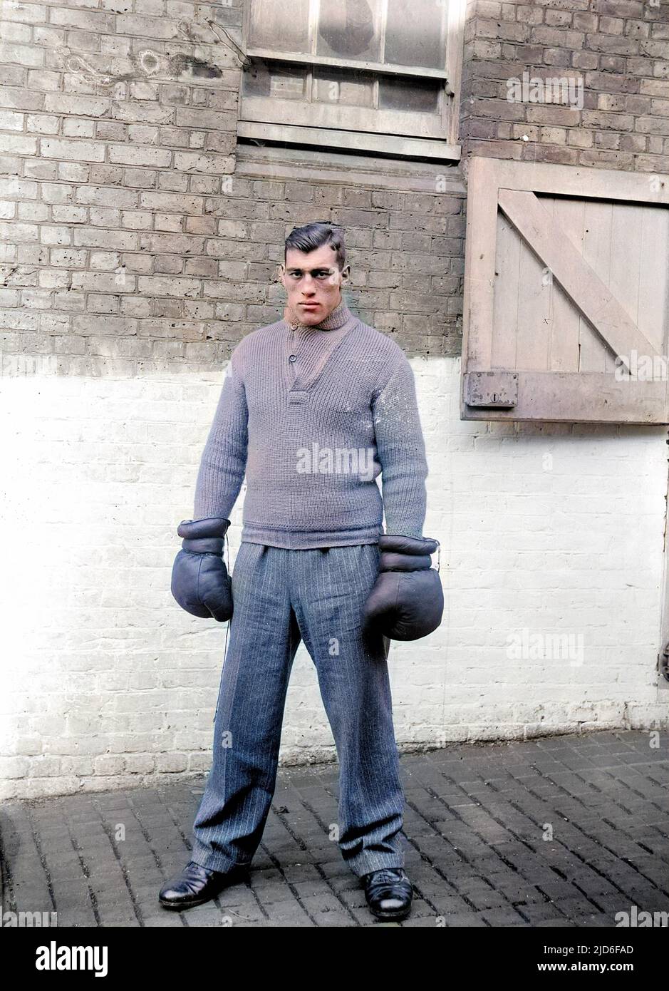 Pugile italiano, primo Carnera, campione del mondo dei pesi massimi 1933 - 1934. Versione colorata di : 10164394 Data: 1906 - 1967 Foto Stock