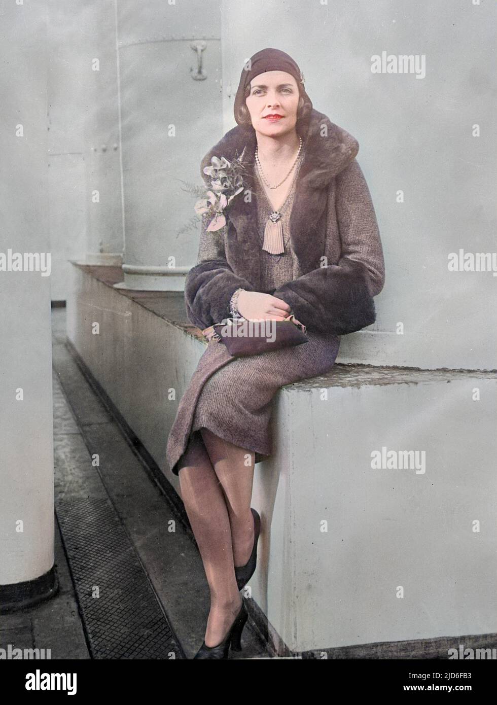 EDWINA ASHLEY MOUNTBATTEN moglie del conte Louis Mountbatten di Birmania (1900 - 1979), che sposò nel 1922. Ultimo Vicereo dell'India, amico di Gandhi e Nehru. Versione colorata di : 10164118 Data: 1901 - 1960 Foto Stock