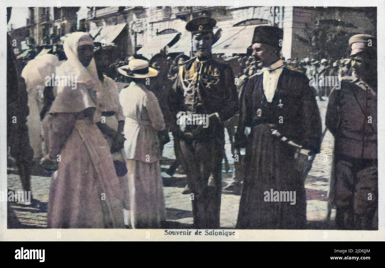 Vita di strada a Salonicco, Grecia versione colorizzata di: 10638381 Data: Circa 1920s Foto Stock