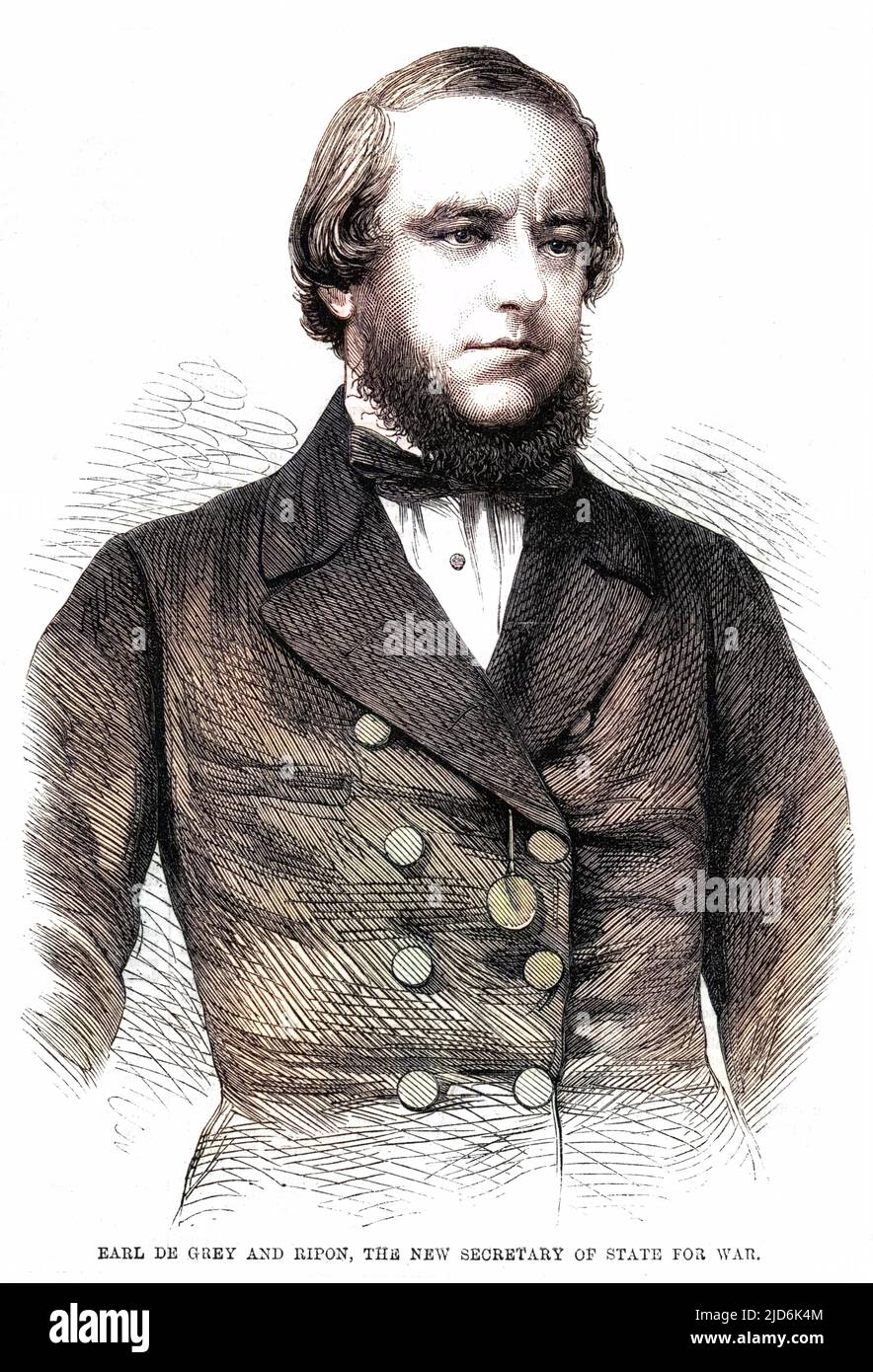 GEORGE FREDERICK SAMUEL ROBINSON, primo marchese di RIPON (1827 - 1909), statista, segretario di stato per la guerra. Versione colorata di: 10174249 Foto Stock