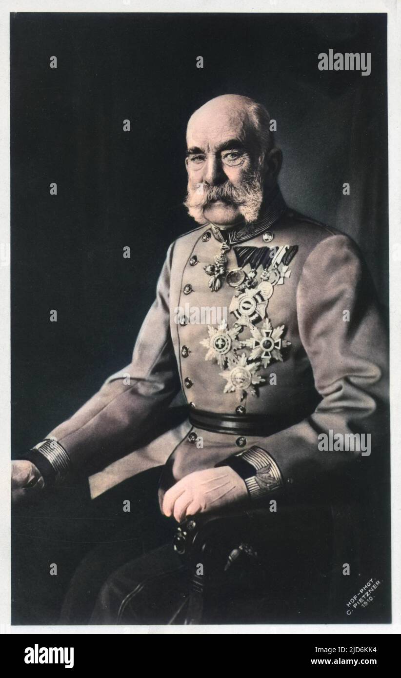Ritratto dell'imperatore Francesco Giuseppe i d'Austria. Versione colorata di: 10584862 Foto Stock