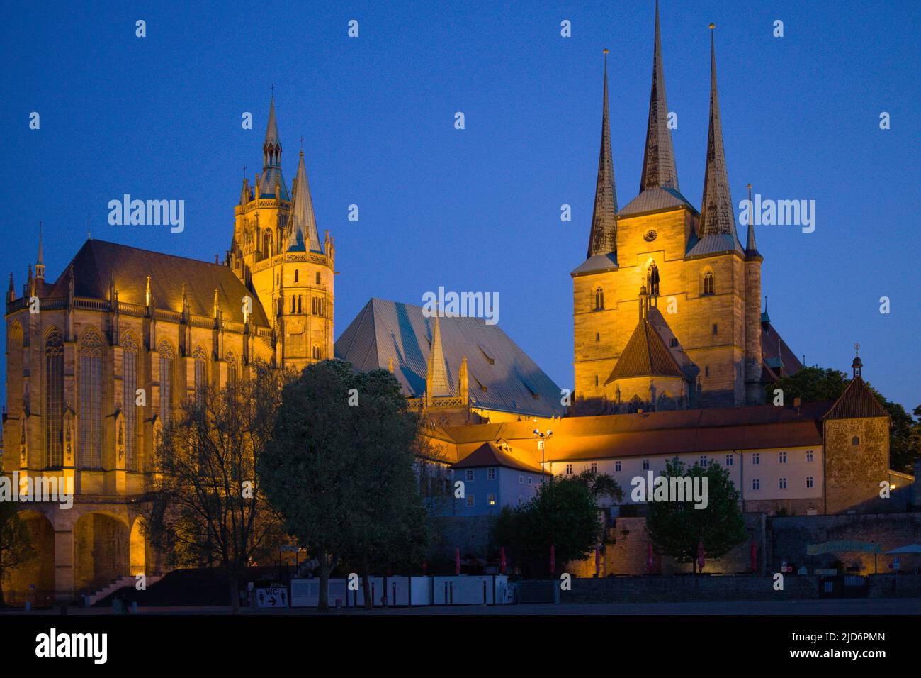 Germania, Turingia, Erfurt, Dom di Santa Maria, Chiesa di San Severin, Foto Stock