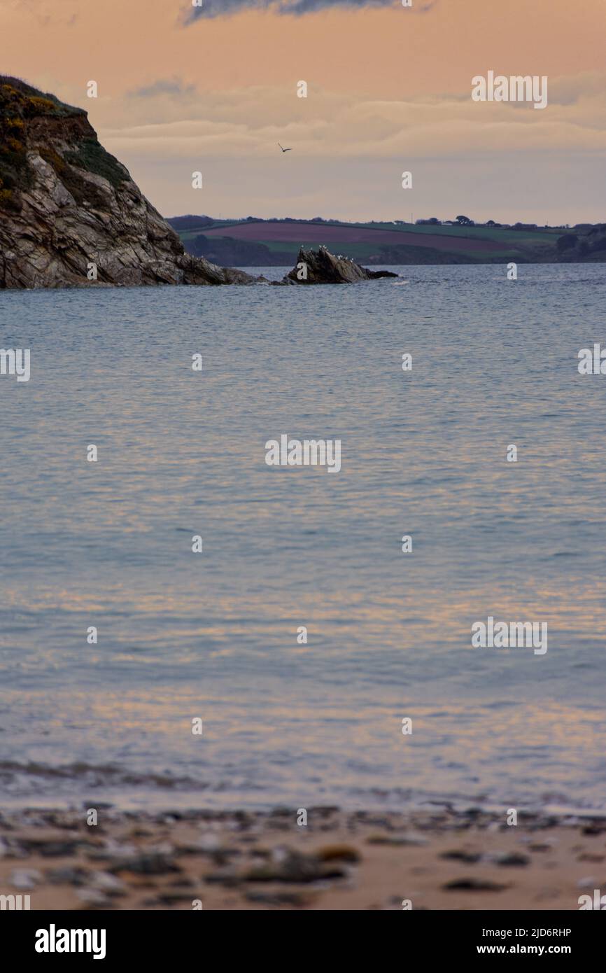 Maenporth spiaggia, controvaglia Foto Stock