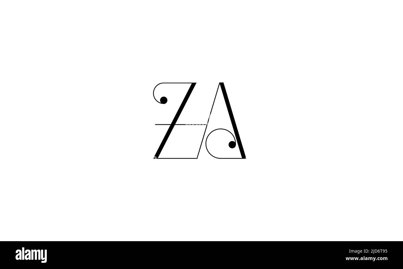 ZA, AZ - Monogramma del logo delle lettere astratta Illustrazione Vettoriale