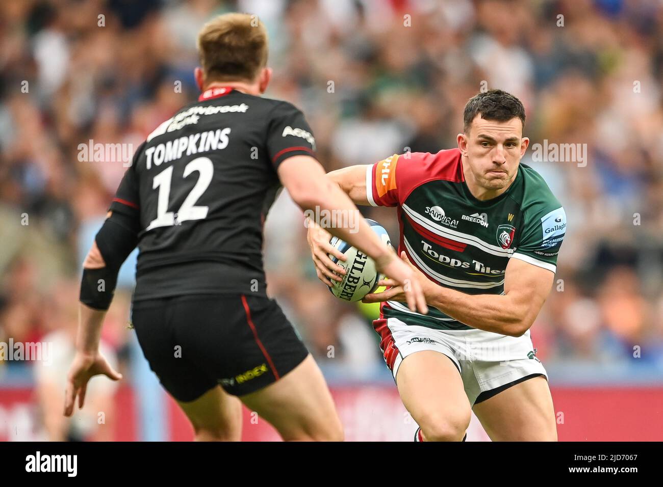 Matt Scott #23 di Leicester Tigers in azione Foto Stock