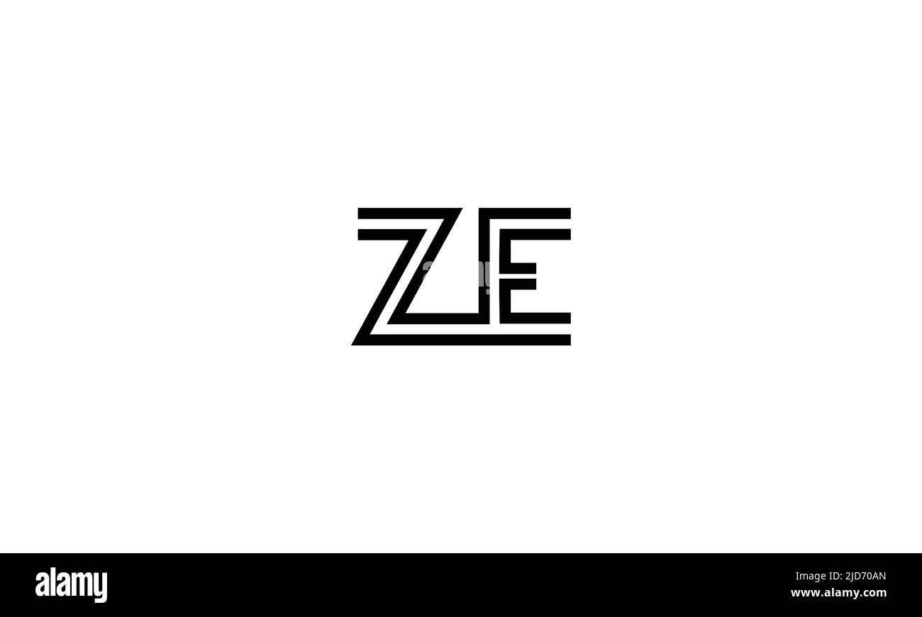 ZE, EZ Abstract Letters Logo monogramma Illustrazione Vettoriale