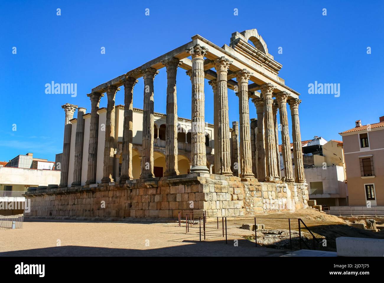 Tempio di Diana in architettura romana di straordinaria conservazione, Merida Bajadoz. Foto Stock
