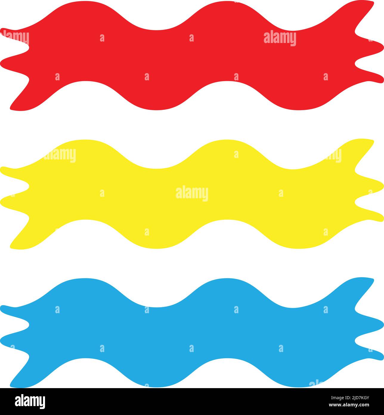 illustrazione vettoriale del nastro rosso, giallo, blu. immagine banner o clip art Illustrazione Vettoriale