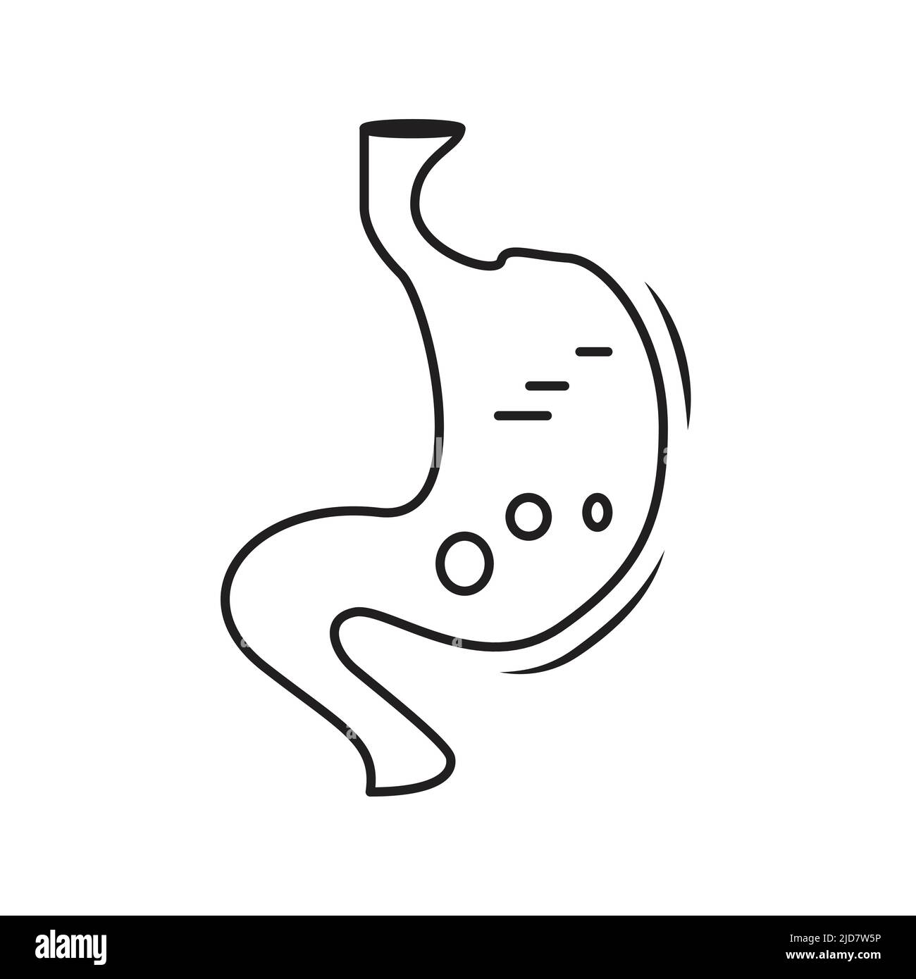 vettore di stomaco fuori linea. su sfondo bianco Illustrazione Vettoriale