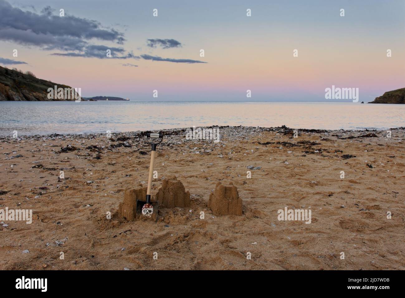 Maenporth spiaggia, controvaglia Foto Stock