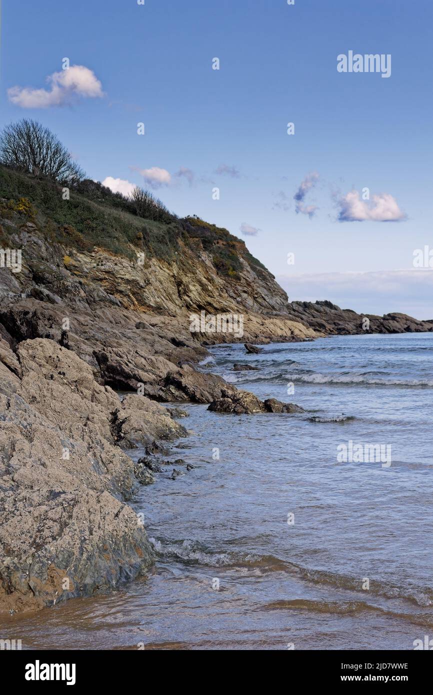 Maenporth spiaggia, controvaglia Foto Stock