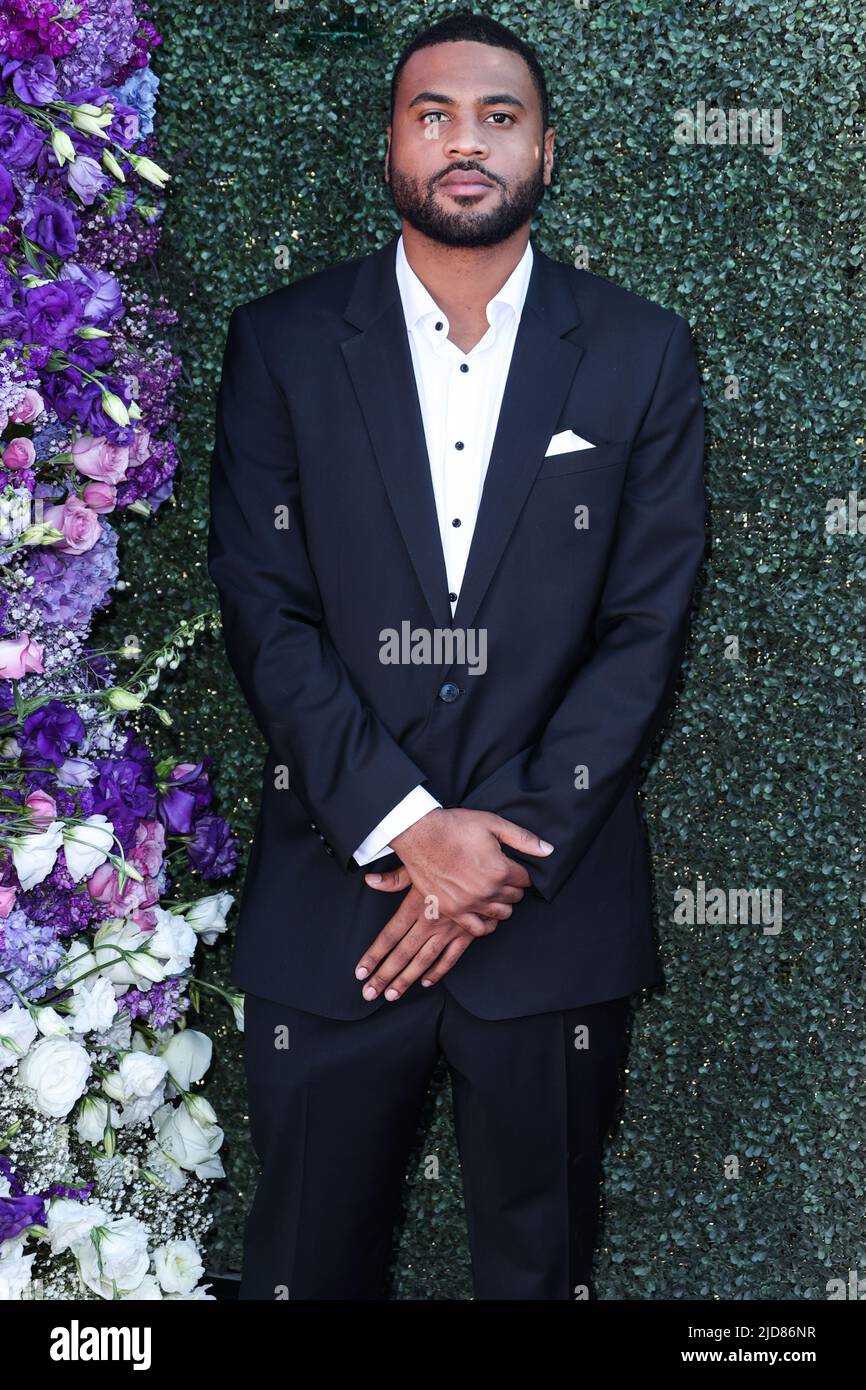 Los Angeles, Stati Uniti. 18th giugno 2022. LOS ANGELES, CALIFORNIA, USA - 18 GIUGNO: Il figlio RJ Peete di Holly Robinson (Rodney Peete Jr.) arriva al DesignCare 2022 Gala della HollyRod Foundation che si tiene presso RJ's Place il 18 giugno 2022 a Los Angeles, California, Stati Uniti. (Foto di Xavier Collin/Image Press Agency) Credit: Image Press Agency/Alamy Live News Foto Stock