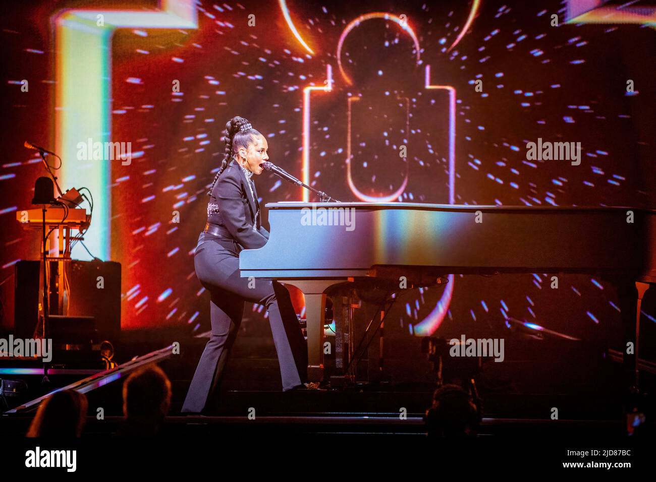 Oslo, Norvegia. 27th, giugno 2022. La cantante, cantautore e musicista americano Alicia Keys suona un concerto dal vivo presso Oslo Spektrum di Oslo. (Photo credit: Gonzales Photo - Terje Dokken). Foto Stock