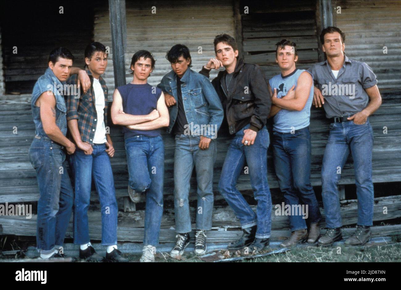CROCIERA,LOWE,HOWELL,MACCHIO,DILLON,ESTEVEZ,SWAYZE, GLI OUTSIDER, 1983, Foto Stock
