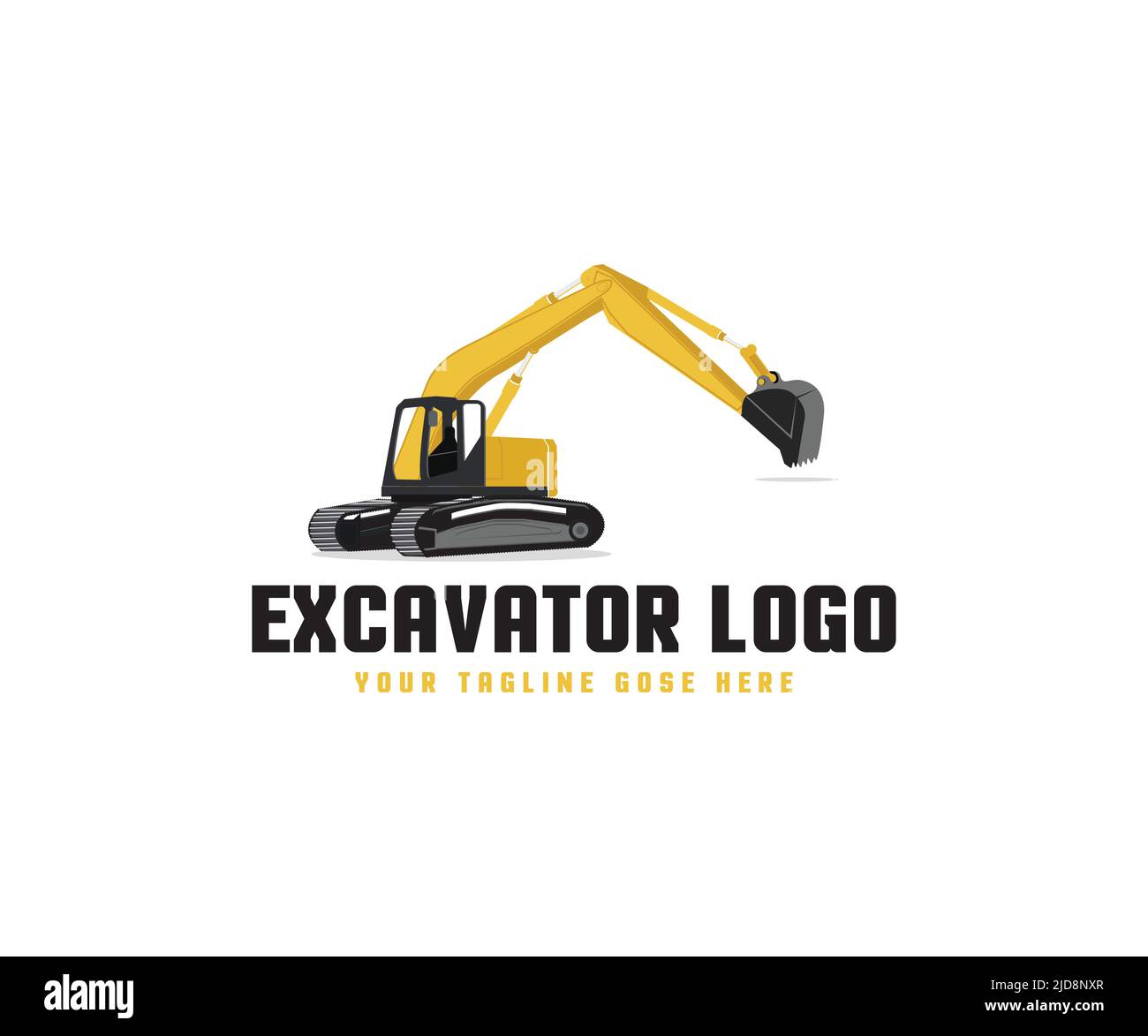 Modello di progettazione logo escavatore Illustrazione Vettoriale