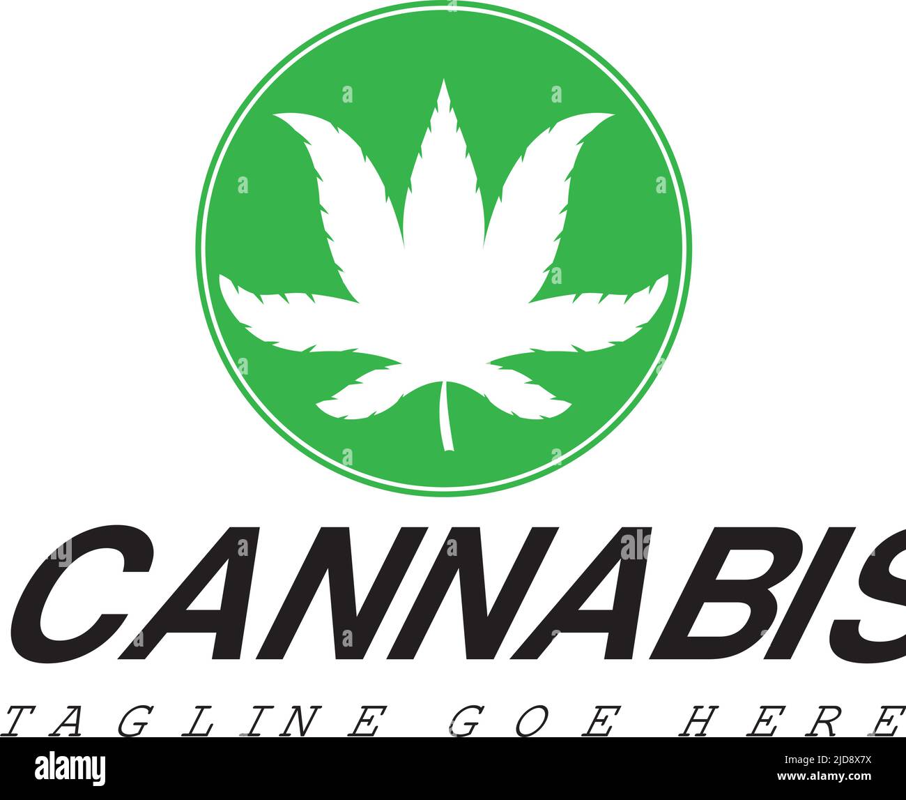 Medical Cannabis Leaf Logo Design Illustrazione Vettoriale